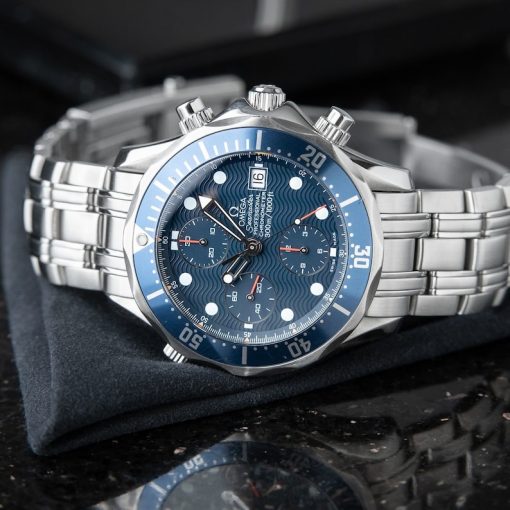 Omega Seamaster Diver 300M SMP SERVICED Chronograph Blue Aluminum Steel 42mm