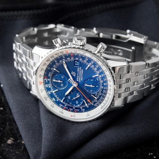 Breitling Navitimer Heritage 1 Chronograph 41 Blue Dial Steel Bracelet GMT