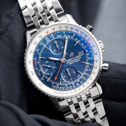 Breitling Navitimer Heritage 1 Chronograph 41 Blue Dial Steel Bracelet GMT