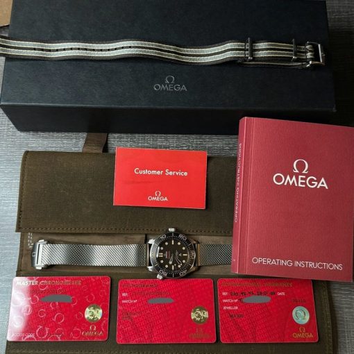 OMEGA Seamaster NTTD Diver 300M 007 Edition Titanium Mesh NATO Brown James Bond