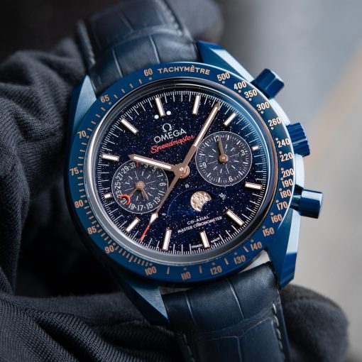 Omega Speedmaster Blue Side Of The Moon Ceramic Chronograph Set Aventurine