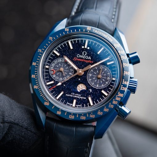 Omega Speedmaster Blue Side Of The Moon Ceramic Chronograph Set Aventurine