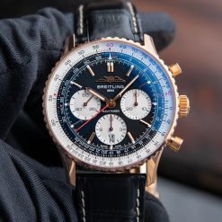 Breitling Navitimer B01 Chronograph Rose Gold Black Dial Swiss