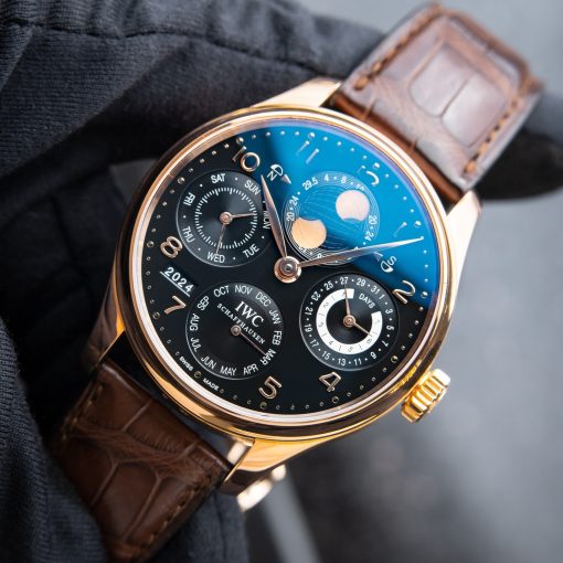 IWC Portugieser Perpetual Calendar Automatic Rose Gold Black Dial IW503202