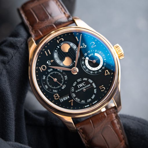 IWC Portugieser Perpetual Calendar Automatic Rose Gold Black Dial IW503202