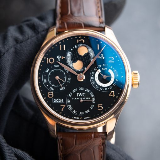 IWC Portugieser Perpetual Calendar Automatic Rose Gold Black Dial IW503202