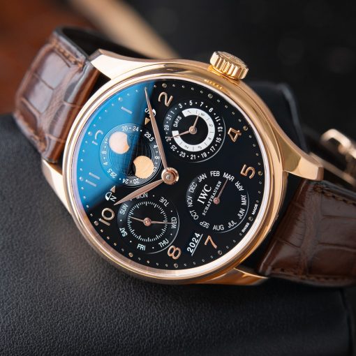 IWC Portugieser Perpetual Calendar Automatic Rose Gold Black Dial IW503202