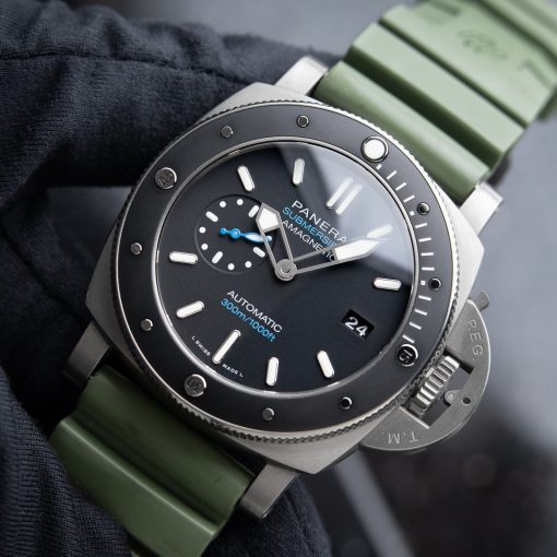 Panerai Luminor Submersible Black Ceramic Bezel Titanium Diver Pam1389 47mm