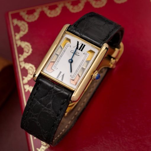 Cartier Must 590005 De Cartier Tank Vermeil Trinity Dial