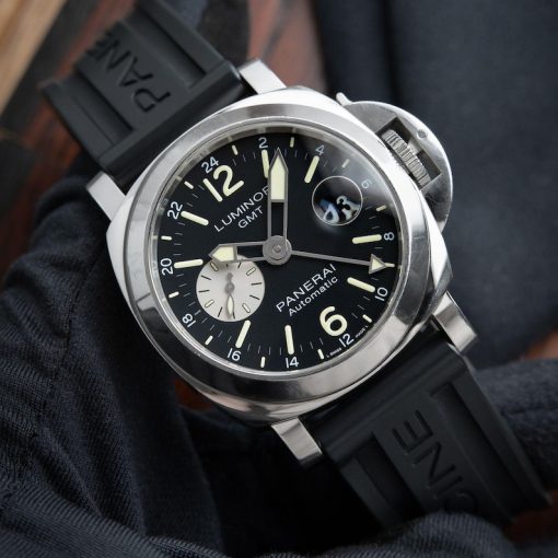 Panerai Luminor GMT Date Automatic 300M Leather Black Steel Set 44 Pam1088