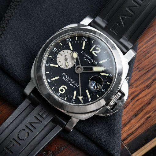 Panerai Luminor GMT Date Automatic 300M Leather Black Steel Set 44 Pam1088