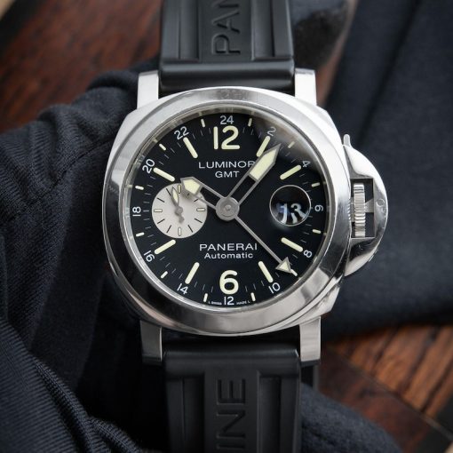 Panerai Luminor GMT Date Automatic 300M Leather Black Steel Set 44 Pam1088