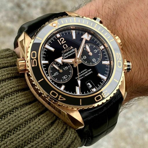 Omega Seamaster Planet Ocean Chronograph Rose Gold Black Dial Men’s Watch