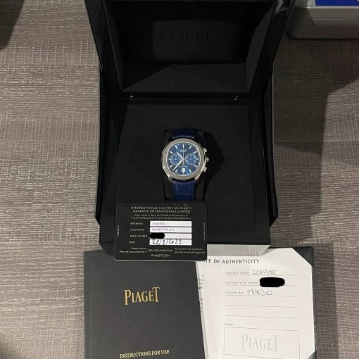 Piaget Polo S Chronograph Blue Dial Steel Leather Automatic 2022 42mm