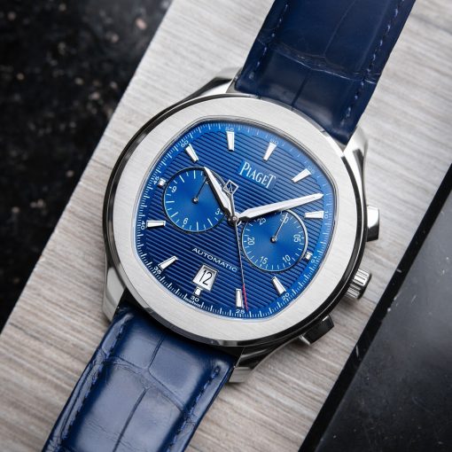 Piaget Polo S Chronograph Blue Dial Steel Leather Automatic 2022 42mm