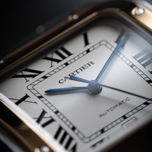 Cartier Santos De Cartier Large Two Tone Yellow Gold Steel