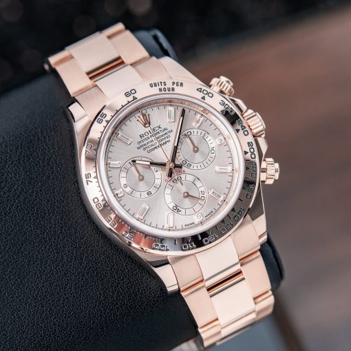 Rolex Daytona Cosmograph Sundust Baguette Dial Rose Gold Chrono