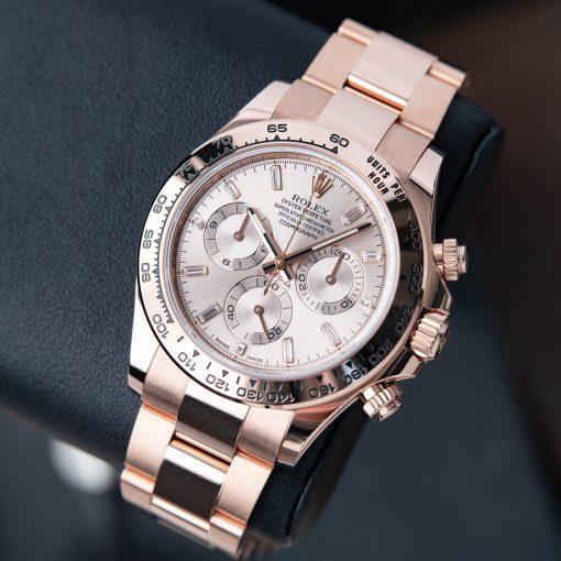 Rolex Daytona Cosmograph Sundust Baguette Dial Rose Gold Chrono