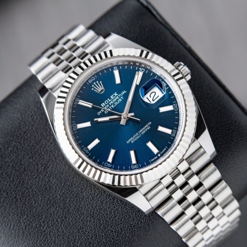 Rolex Datejust 41 Blue Stick Dial 2022 Jubilee Bracelet Fluted Bezel Steel