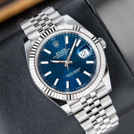 Rolex Datejust 41 Blue Stick Dial 2022 Jubilee Bracelet Fluted Bezel Steel