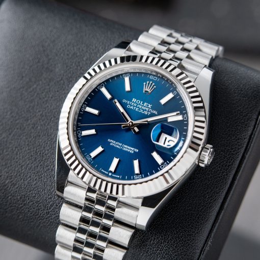 Rolex Datejust 41 Blue Stick Dial 2022 Jubilee Bracelet Fluted Bezel Steel