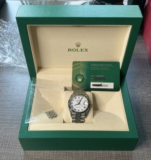 Rolex Datejust 36 White Dial Roman Jubilee Bracelet Fluted White Gold Bezel 2022