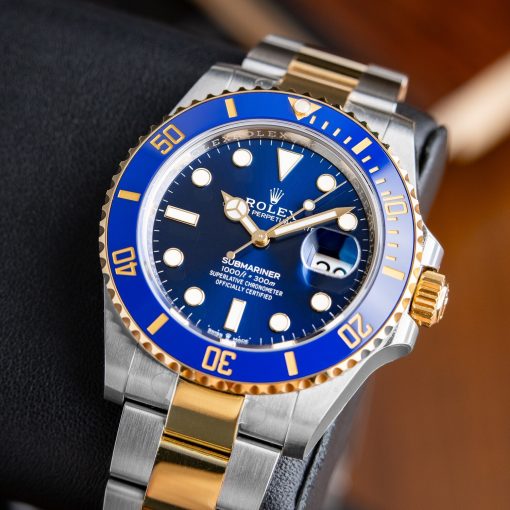 Rolex Oyster Perpetual Submariner ‘Bluesy’ Men’s Two Tone Gold Steel Blue Dial Dive Watch 2023 UNWORN