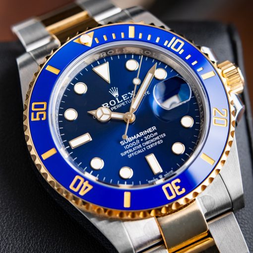 Rolex Oyster Perpetual Submariner ‘Bluesy’ Men’s Two Tone Gold Steel Blue Dial Dive Watch 2023 UNWORN