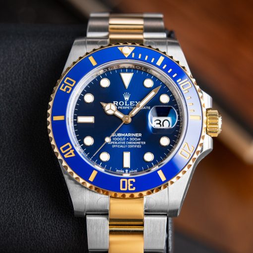 Rolex Oyster Perpetual Submariner ‘Bluesy’ Men’s Two Tone Gold Steel Blue Dial Dive Watch 2023 UNWORN