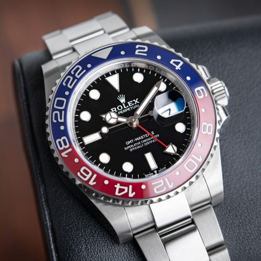 Rolex GMT-Master II Oyster Date 4/2023 Pepsi Stainless Steel Black Dial 40mm