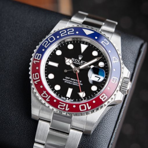 Rolex GMT-Master II Oyster Date 4/2023 Pepsi Stainless Steel Black Dial 40mm