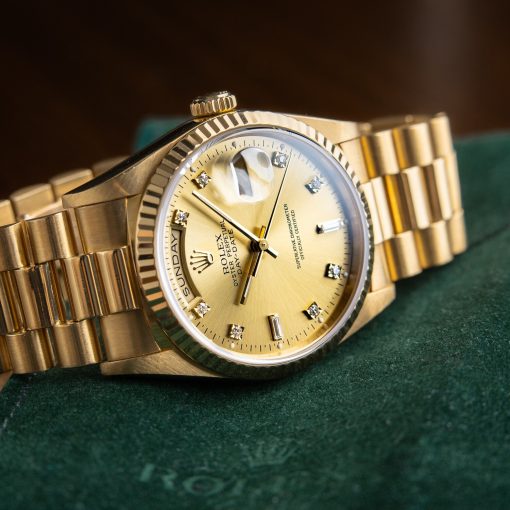 Rolex Oyster Perpetual Day-Date 36 Yellow Gold President Diamond Indices