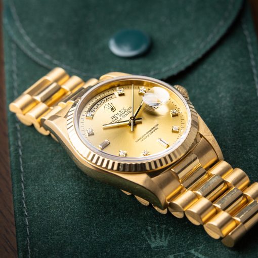 Rolex Oyster Perpetual Day-Date 36 Yellow Gold President Diamond Indices