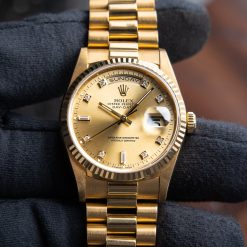 Rolex Oyster Perpetual Day-Date 36 Yellow Gold President Diamond Indices