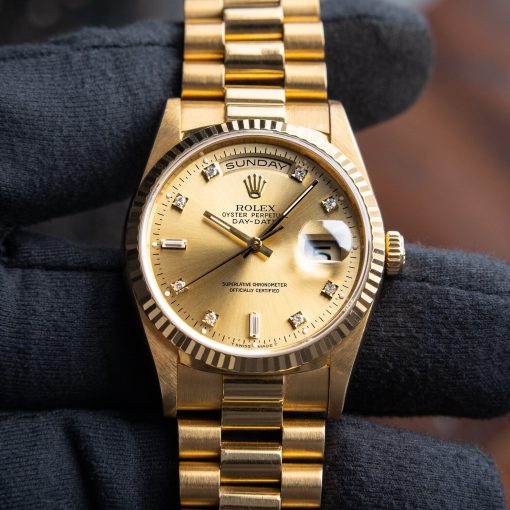 Rolex Oyster Perpetual Day-Date 36 Yellow Gold President Diamond Indices