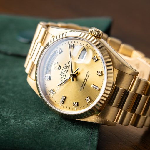 Rolex Oyster Perpetual Day-Date 36 Yellow Gold President Diamond Indices