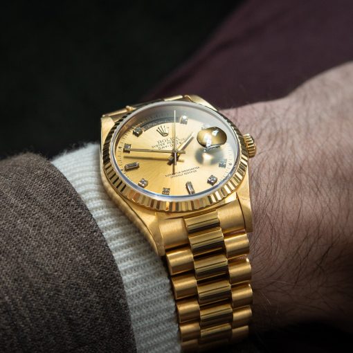 Rolex Oyster Perpetual Day-Date 36 Yellow Gold President Diamond Indices