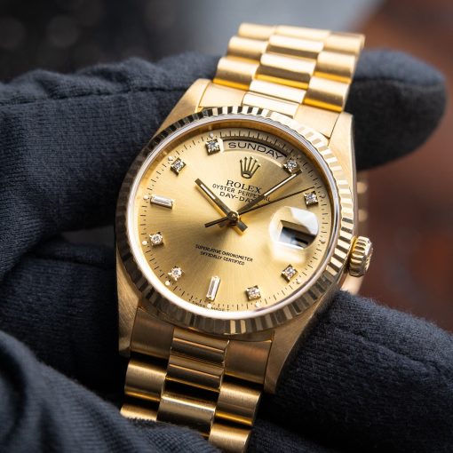 Rolex Oyster Perpetual Day-Date 36 Yellow Gold President Diamond Indices