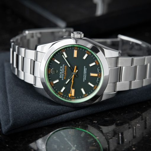 Rolex Milgauss Oyster Perpetual 40mm Green Dial Steel Bracelet Box 116400