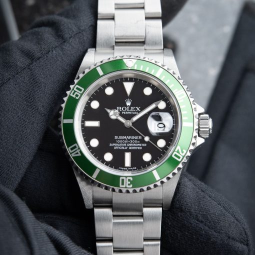 Rolex Submariner Oyster Perpetual Kermit 2006 Black Dial Green Aluminum Bezel Steel 40