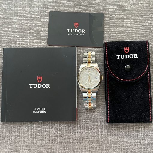 Strap Luxury – Tudor Prince Two Tone Gold Steel Linen Dial 36mm