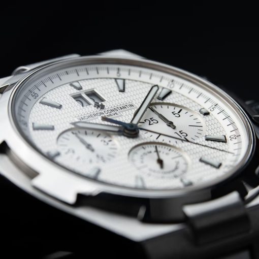 Vacheron Constantin Overseas 49150 Silver White Chronograph Steel Bracelet
