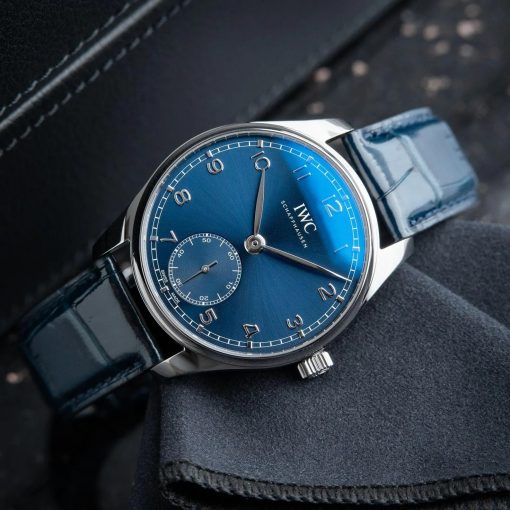 Vintage IWC Portuguese Automatic Portugieser Automatic 40mm Blue Dial Steel Leather Set IW358305