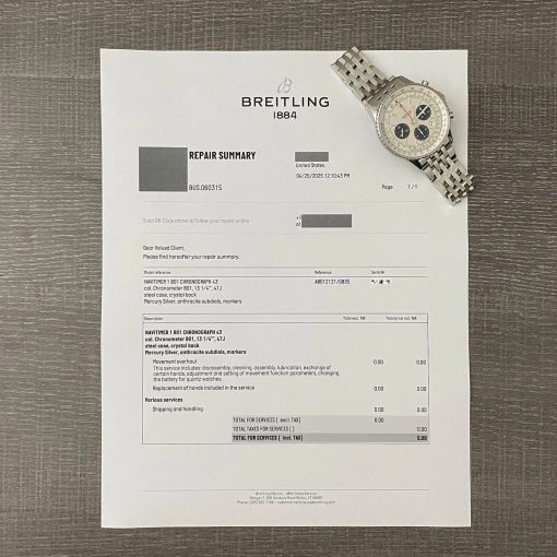 Breitling Navitimer B01 Chronograph 43mm 2025 Silver Panda Dial Bracelet