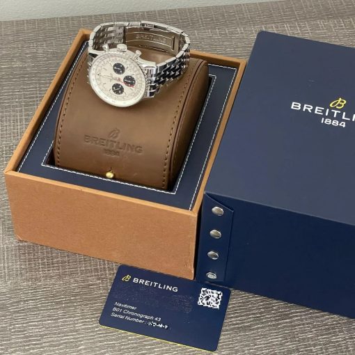 Breitling Navitimer B01 Chronograph 43mm 2025 Silver Panda Dial Bracelet