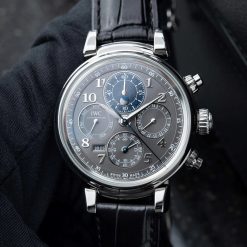 IWC Da Vinci Perpetual Calendar Chronograph Moonphase Grey Dial Steel Set 43mm