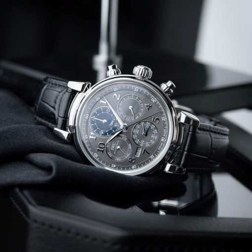 IWC Da Vinci Perpetual Calendar Chronograph Moonphase Grey Dial Steel Set 43mm