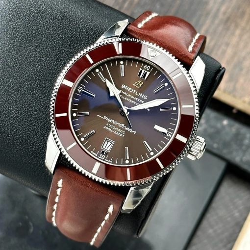 Breitling Superocean Heritage II 46 Brown Dial Ceramic Steel Leather