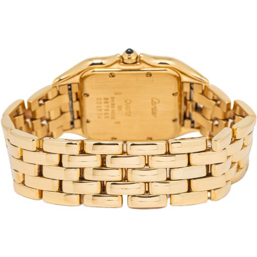 Cartier Panthere 18k Yellow Gold White Dial Diamond Quartz Ladies Watch 27mm