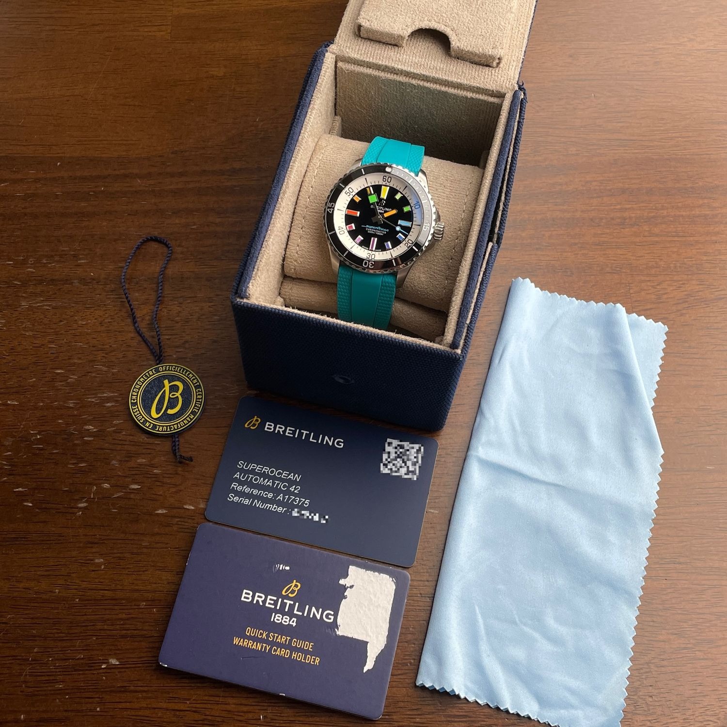 Breitling Superocean Automatic 42 300M Rainbow Black Dial Steel Turquoise Breitling Superocean Automatic 42 300M Rainbow Black Dial Steel Turquoise